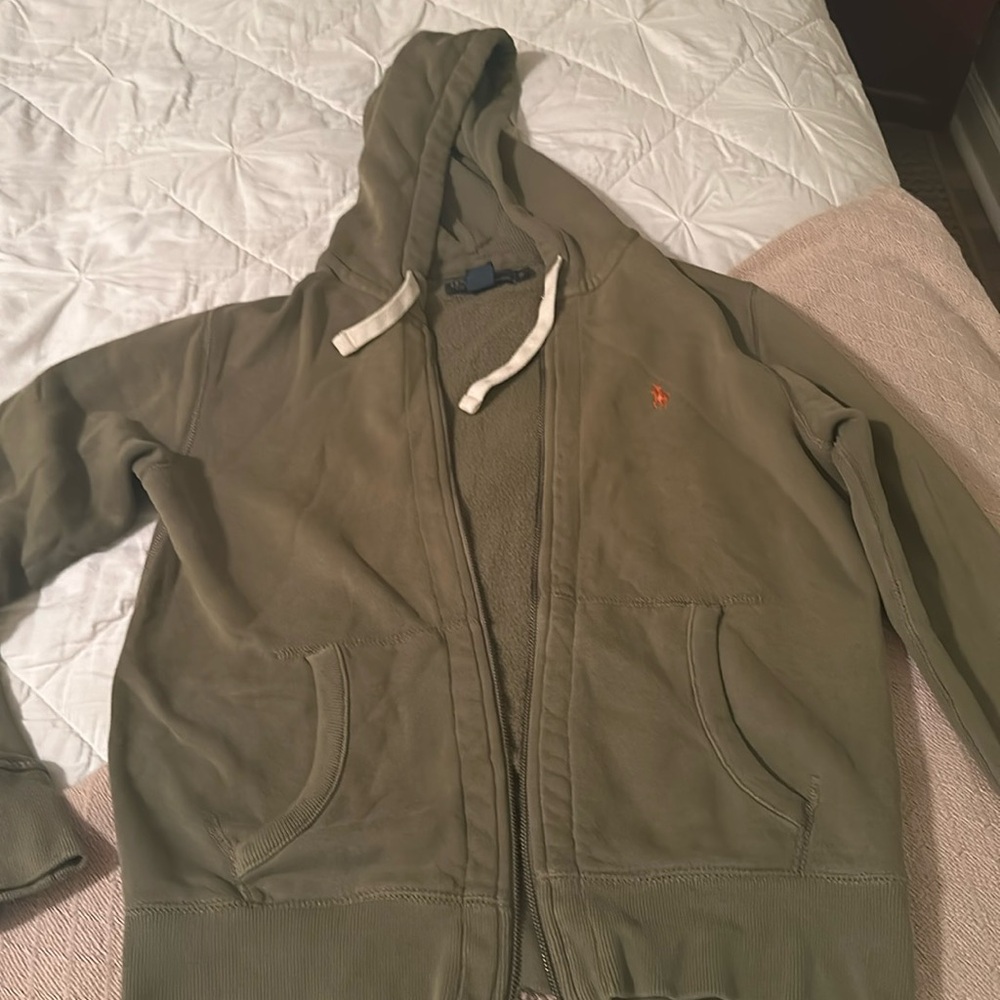 Polo green zip up hoodie